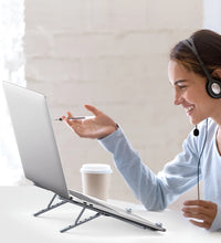 Foldable Aluminum Vertical Laptop Stand with 5-Level Adjustable Height
