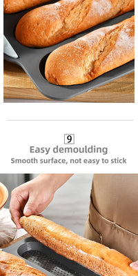 Silicone Baking Mold 3 & 8 grid Nonstick Loaf Pan Resistant Bakeware for Homemade Bread Sausage Roasting - Buy online at  Vibe In Cart.