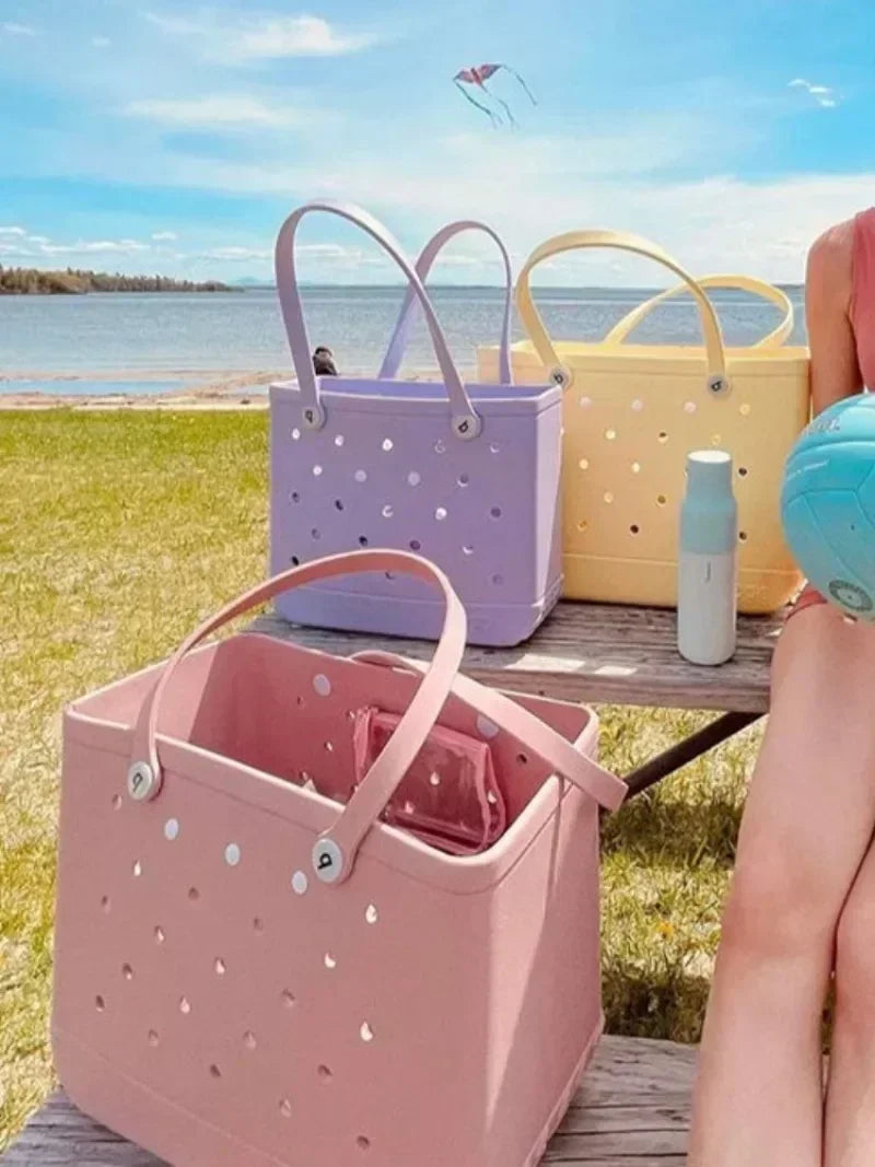 XL Extra Large Beach Bag EVA Rubber Waterproof Beach Travel Picnic Storage Basket Women Shopping Handbag Sac Jelly Tote Bag - Buy online at  Vibe In Cart.
