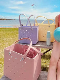 XL Extra Large Beach Bag EVA Rubber Waterproof Beach Travel Picnic Storage Basket Women Shopping Handbag Sac Jelly Tote Bag - Buy online at  Vibe In Cart.