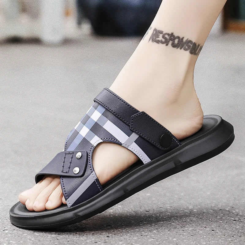 Men's Lightweight EVA Summer Beach Sandals with Medium Heel