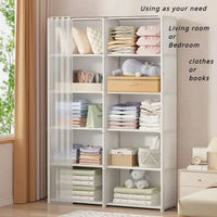 6/5 Layers Dustproof Wardrobe High Capacity Partition Bookshelf Bedroom Open Simple Assembly Storage Cabinet Bedroom Furniture - Buy online at  Vibe In Cart.