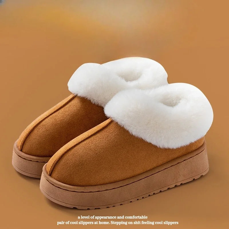 Anti-slip Shoe Thick Plush Snow Boots 2025 New Women Faux Suede Platform Fur Winter Boots Woman Slip On Warm Cotton Padded Shoes - Buy online at  Vibe In Cart.