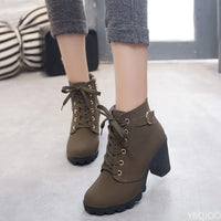 New Spring Winter Fashionable versatile Women Boots Lace-up Fashionable versatile Ladies Shoes comfortable High Heels Boots - Buy online at  Vibe In Cart.