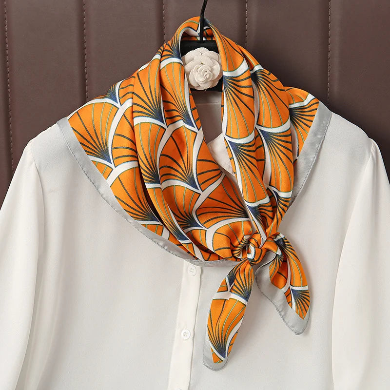 Square Satin Silk Scarf for Women, Casual All Seasons