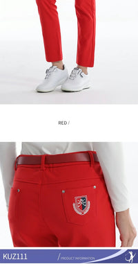 Women's Winter Fleece Golf Pants Thicken Windproof Slim Full Length