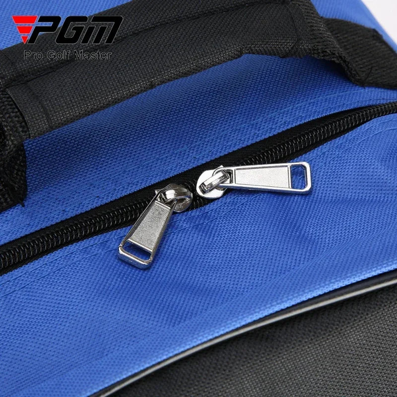 Nylon Single Layer Foldable Golf Aviation Bag with Pulley in Black