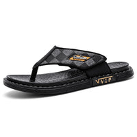 Men's Casual Flip-Flop Sandals with Microfiber Upper and PVC Outsole