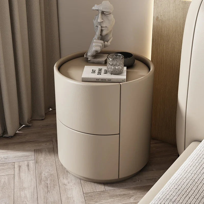 Home Living Room Sofa Side Cabinet, Creative Round Solid Wood Bedside Table, New Simple Modern Small Bedroom Storage Cabinet - Buy online at  Vibe In Cart.