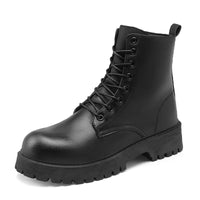 Men's Mid-Calf Lace-Up Outdoor Boots with Rubber Outsole