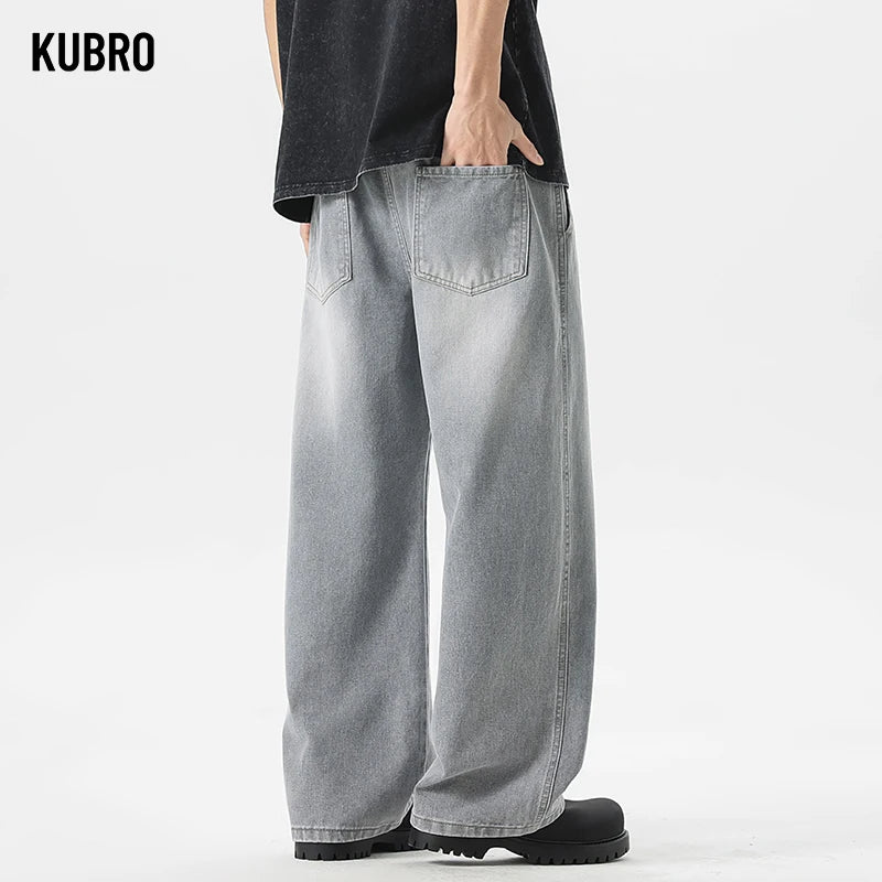 Men's Jeans American Loose Wide-leg Loose Straight Casual Trousers Street Hip-hop Baggy Jeans Black Grey  Blue Streetwear Men - Buy online at  Vibe In Cart.