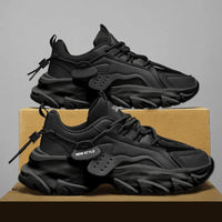 Men's Breathable Lace-Up Thick Soled Outdoor Casual Sneakers