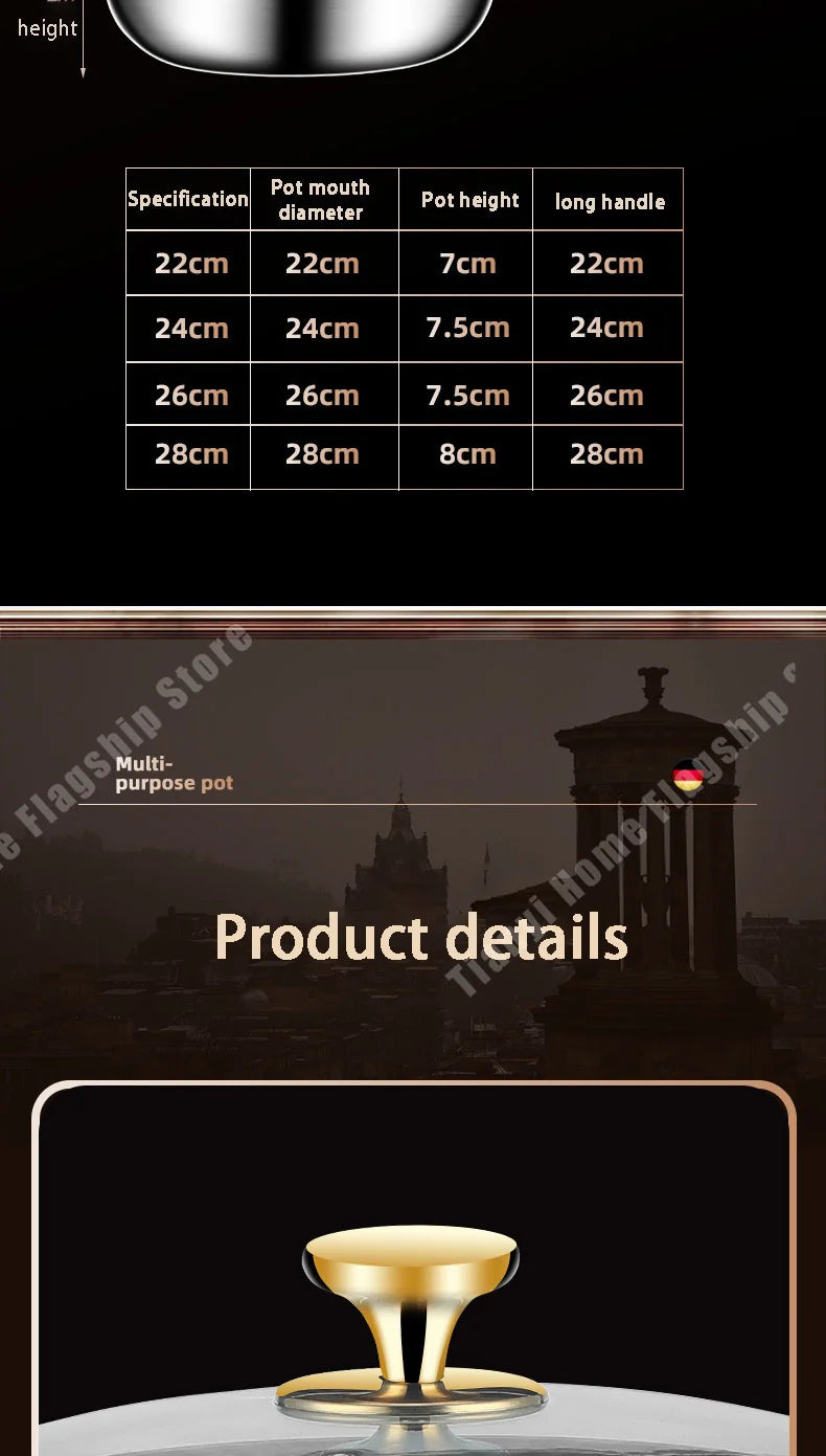 Stainless Steel 28cm Non-Stick Wok for Gas and Induction