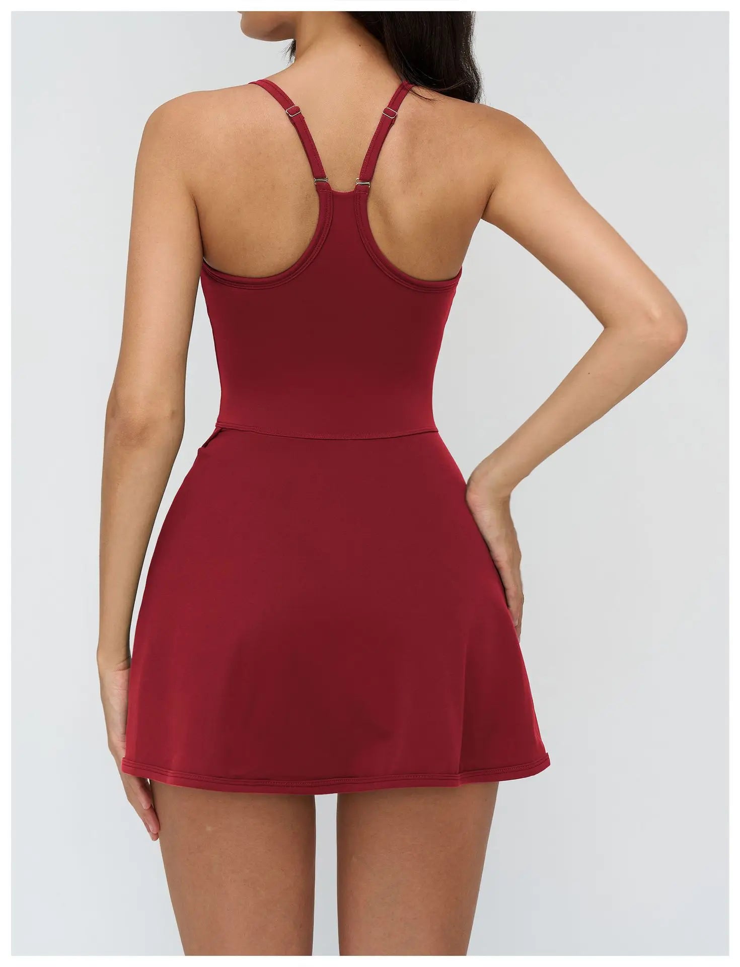 Tennis Dress with Shorts Underneath Women Golf Wear Above Knee Length White Sport Dresses with Shorts Outfit Fitness Workout