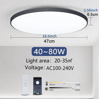 Smart LED Ceiling Lamp with Remote Control, Dimmable, White