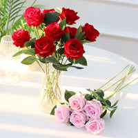 1/3/5/10/20pcs Roses Artificial Flowers Rose Flower Branch Artificial Red Roses Realistic Fake Rose for Wedding Home Decor - Buy online at  Vibe In Cart.