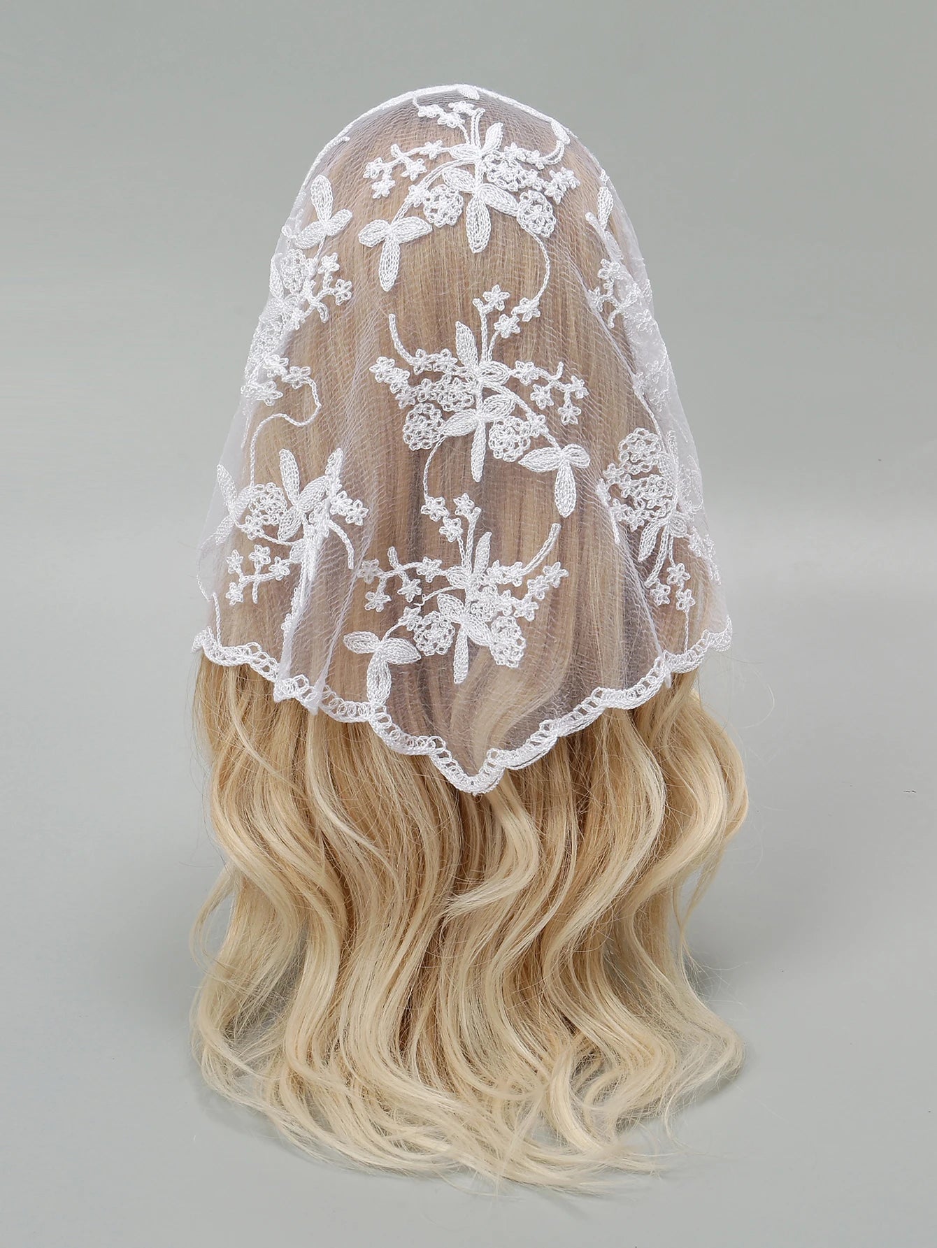 Adult Women's Triangular Lace Polyester Hair Scarf Accessory