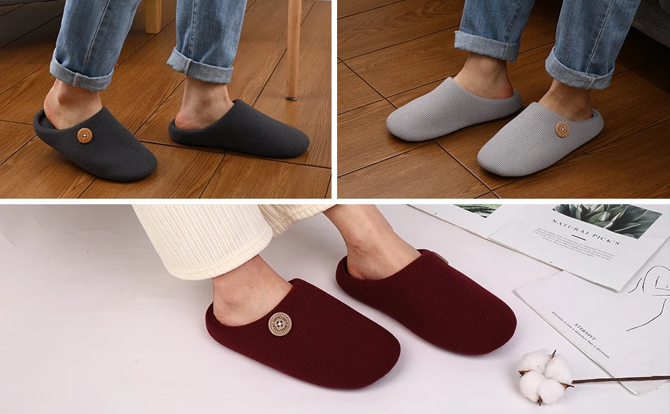Smile Pop Men Flat Slippers Indoor Cozy Home Men Slippers Winter Casual Slippers Soft Antiskid Slippers Outdoor Fashion Shoes - Buy online at  Vibe In Cart.