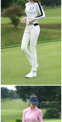 Women's Winter Warm Thick Fleece Golf Pants Straight Full Length