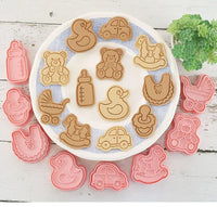 8 Pcs/set Cookie Cutters Plastic 3D Cute Cartoon Pressable Biscuit Mold Cookie Stamp Kitchen Baking Pastry Bakeware - Buy online at  Vibe In Cart.