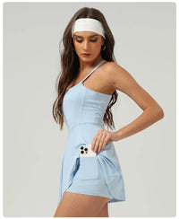 Ice Sensation Tennis Dresses Women Summer Breathable Slim Sport Active Dresses Outdoor Soft Yoga Golf  Workout Clothes 2025