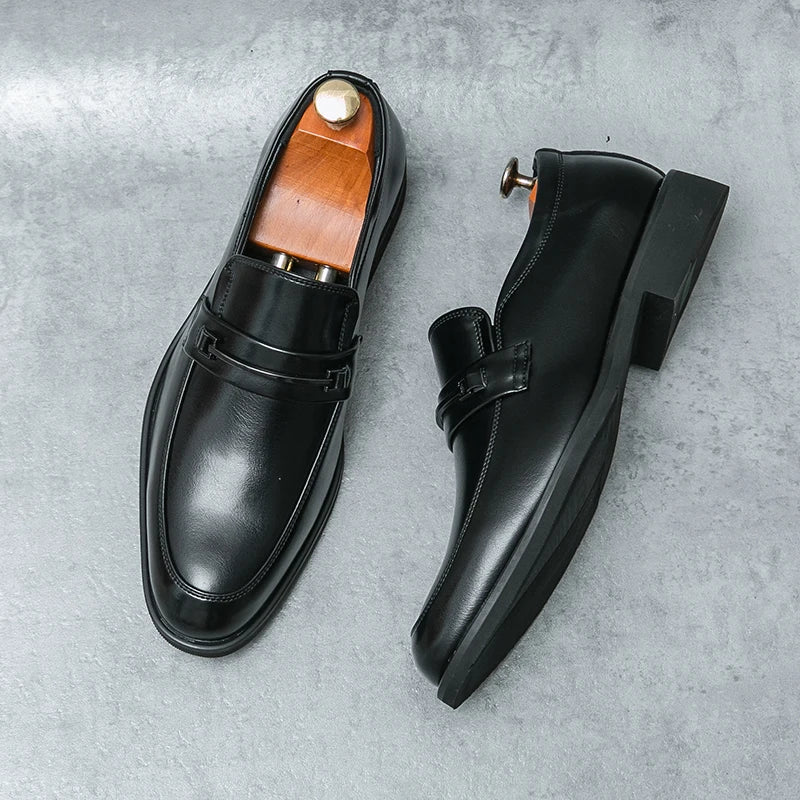 Men's Formal Leather Shoes Classic Style Slip On Loafers Round Toe Breathable Non-Slip Business Dress Wedding Office Casual Shos - Buy online at  Vibe In Cart.