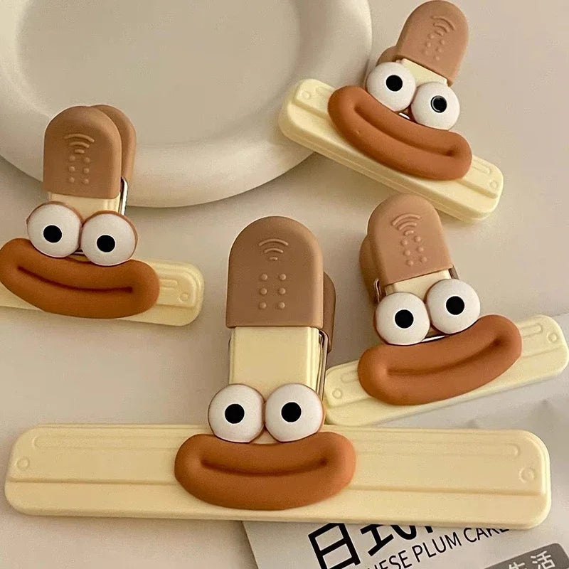 3pcs Creative Face Bag Sealing Clip Food Snack Clip Kitchen Tools Decorative Small Clip Refrigerator Plastic Food Bag Storage - Buy online at  Vibe In Cart.