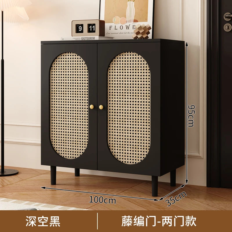 Modern Wooden Vertical Shoe Cabinet with Adjustable Shelves