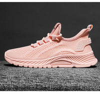 Men's Summer Striped Casual Sneakers Lace-Up Flat Heel Rubber Outsole