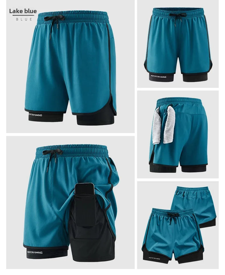 Men Running Shorts Gym Sports 2 in 1 Quick Dry Workout Training Gym Fitness Jogging Short Sweatpants Summer Hot Men Sportswear - Buy online at  Vibe In Cart.