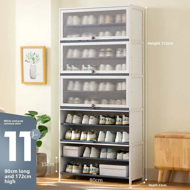 Multi-Layer Shoe Cabinet with Dustproof Large-Capacity Design