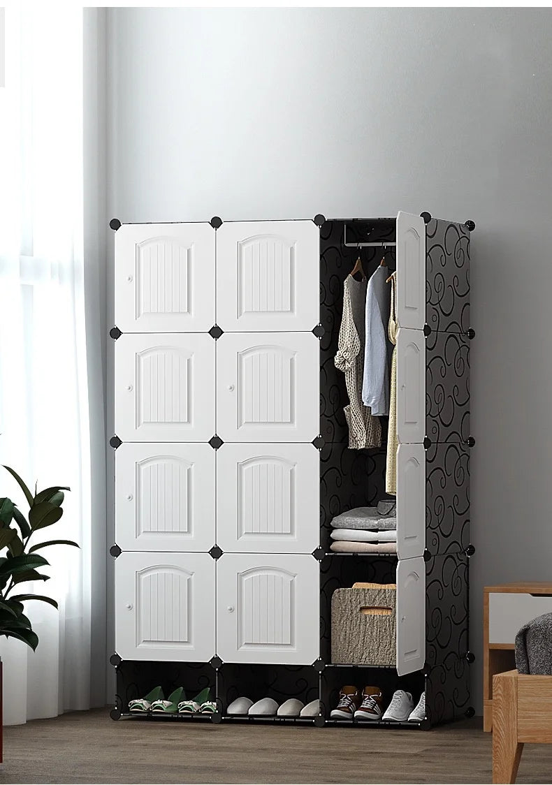 1pc/New Wardrobe Simple Cloth Wardrobe Clothes Storage Cabinet Rental House Plastic Assembly Dormitory Fabric Wardrobe Cabinet - Buy online at  Vibe In Cart.