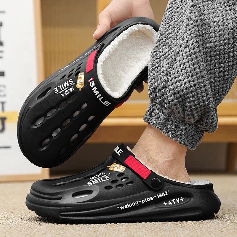Winter Men Slippers Warm Furry Garden Shoes Soft Indoor Home Cotton Shoe EVA Plush Slides Casual Outdoor Comfortable Fur Clogs - Buy online at  Vibe In Cart.