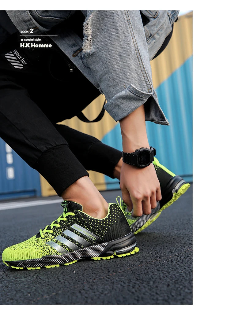 Men's Plus-Size Lace-Up Casual Sports Shoes for Walking and Running