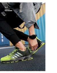 Men's Plus-Size Lace-Up Casual Sports Shoes for Walking and Running