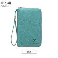 RFID Blocking Polyurethane Passport Holder with Zipper