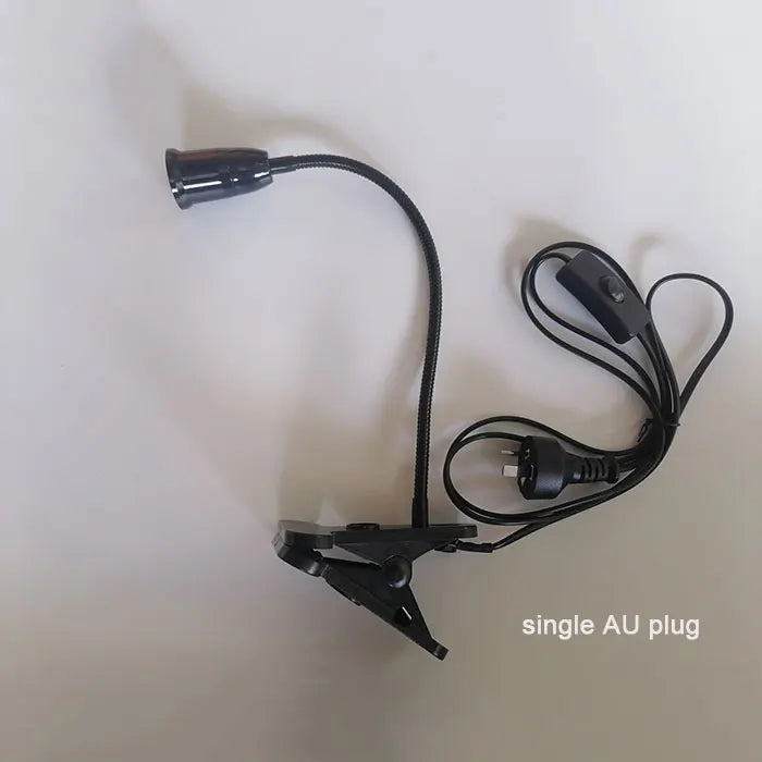 360 Degrees Flexible Gooseneck Clip-On Desk Lamp with E27 Base and Switch