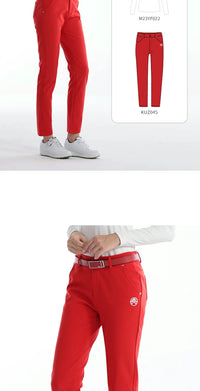 Women's Winter Fleece Golf Pants Thicken Windproof Slim Full Length