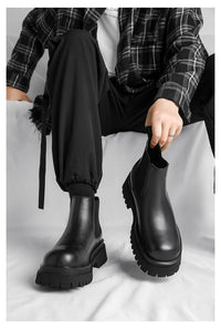 Men's Versatile Casual British Style Heightening Chelsea Boots, Paired with Trendy and Simple Ankle Boots for Outerwear. - Buy online at  Vibe In Cart.