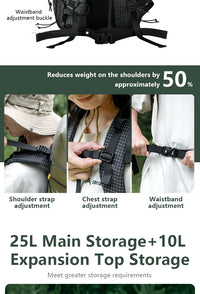 BISINNA Camping Backpack 25+10L Ultralight Travel Bag for Men Women Large Capacity Outdoor Sports Climbing Hiking Backpack - Buy online at  Vibe In Cart.