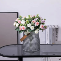 10 Heads Artificial Flower Silk Rose white Eucalyptus leaves Peony Bouquet Fake Flower for Wedding Table Party Vase Home Decor - Buy online at  Vibe In Cart.