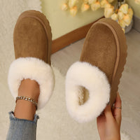 New Autumn and Winter Snow Boots, Solid Color Cute and Simple Warm Shoes, Fleece-Lined Warm Slip-On Slippers, Home Warm Slippers, Ankle Fleece-Lined Design - Buy online at  Vibe In Cart.