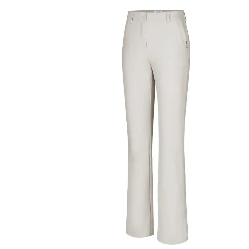 Women's High Waist Fleece Golf Pants Windproof Flared