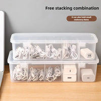 Transparent Plastic Cable Storage Box With Lid And Grid