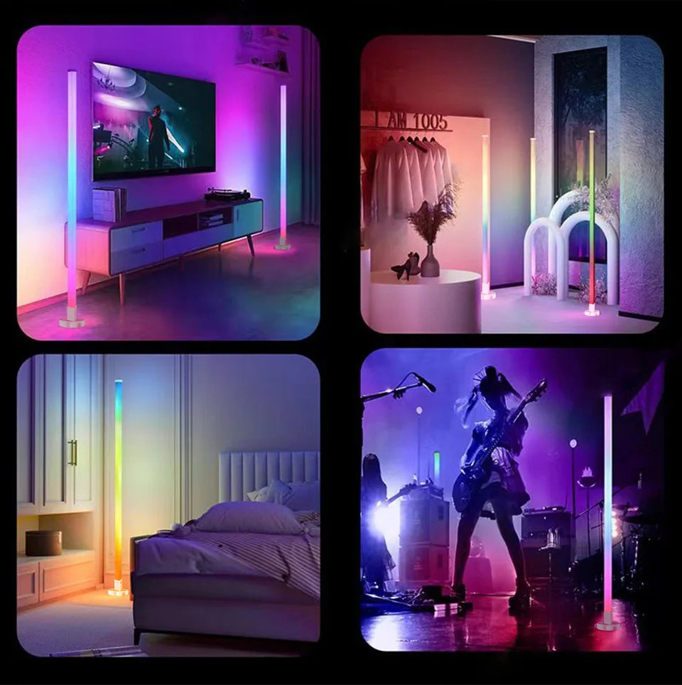 RGB LED Floor Lamp Remote & APP Control Music Sync Corner Lighting Modern Mood Lighting for Bedroom Living Room Gaming decor - Buy online at  Vibe In Cart.