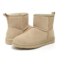 Women's Fluffy Suede Ankle Snow Boots with Thick Sole