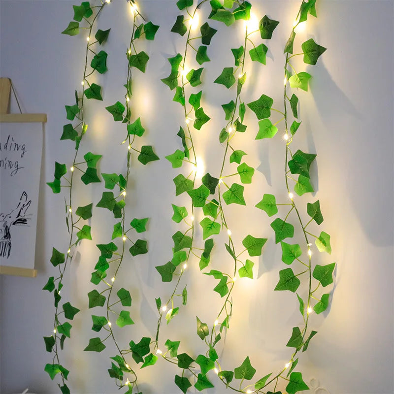 2M Green Leaf String Lights Artificial Ivy Vine Fairy Light Wedding Party Decoration Christmas Home Room Decor Wall Plant Wreath - Buy online at  Vibe In Cart.