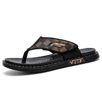 Men's Casual Flip-Flop Sandals with Microfiber Upper and PVC Outsole