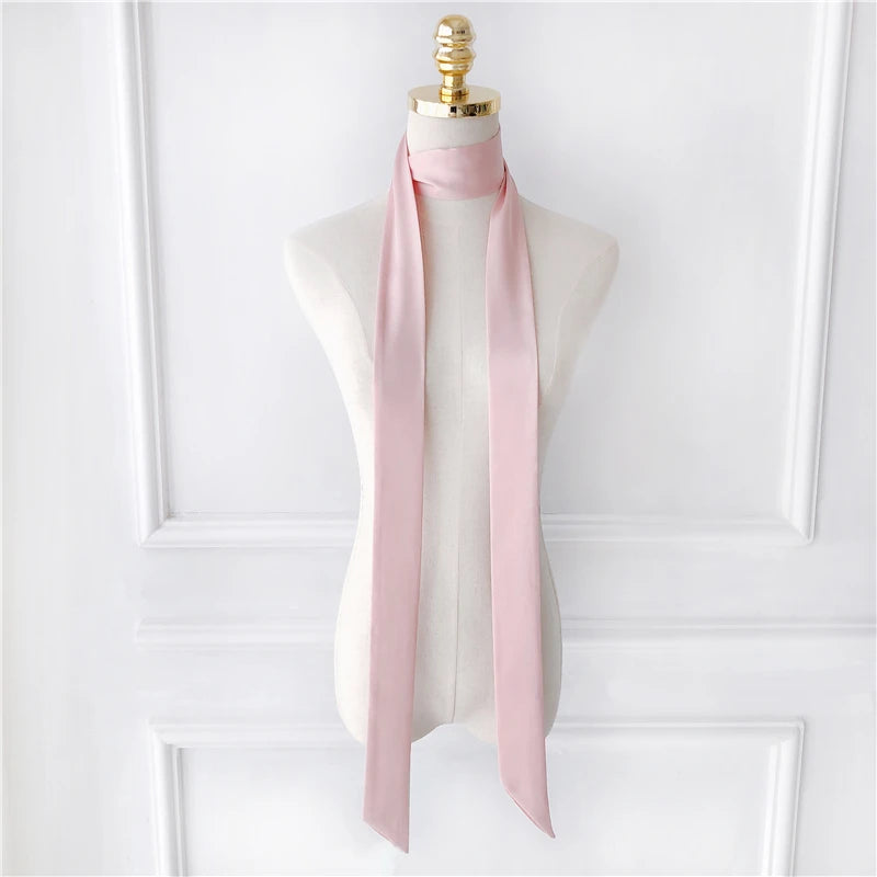 Women's Long Narrow Solid Color Polyester Scarf 190x5cm