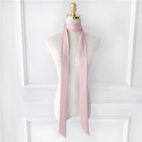 Women's Long Narrow Solid Color Polyester Scarf 190x5cm